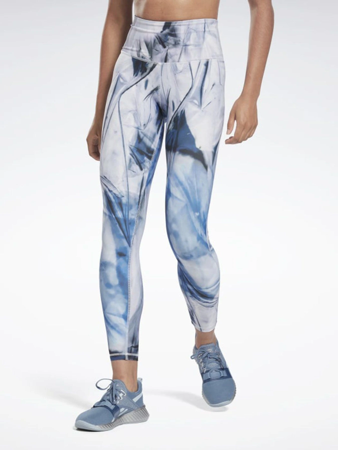 Брюки Reebok Lux Bold High-Waisted Liquid Abyss Print модель H51857 Брюки Reebok Lux Bold High-Waisted Liquid Abyss Print модель H51857 Фото