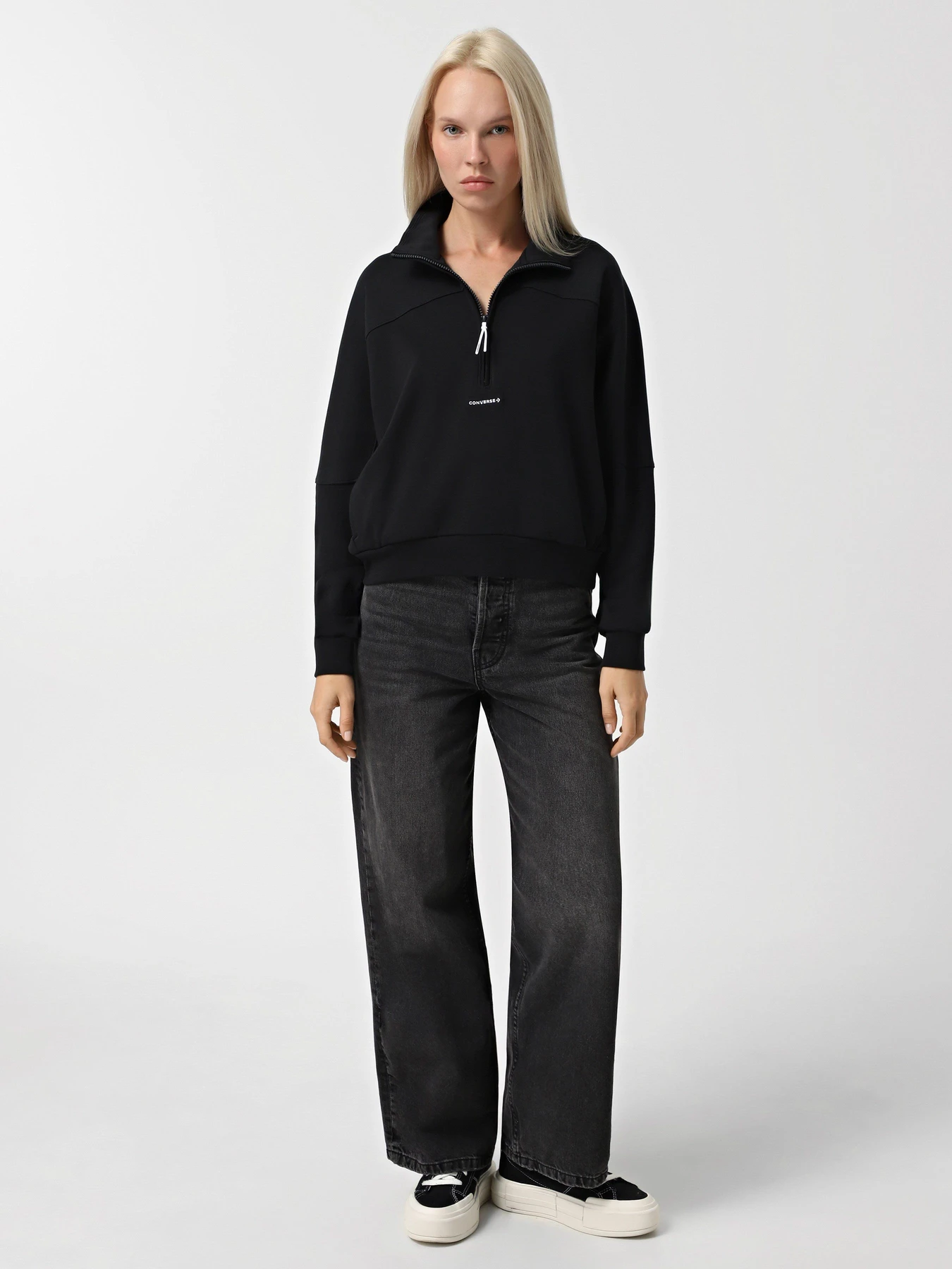 Худи и свитшоты CONVERSE WORDMARK 1/2 ZIP модель 10026781-001 Худи и свитшоты CONVERSE WORDMARK 1/2 ZIP модель 10026781-001 Фото