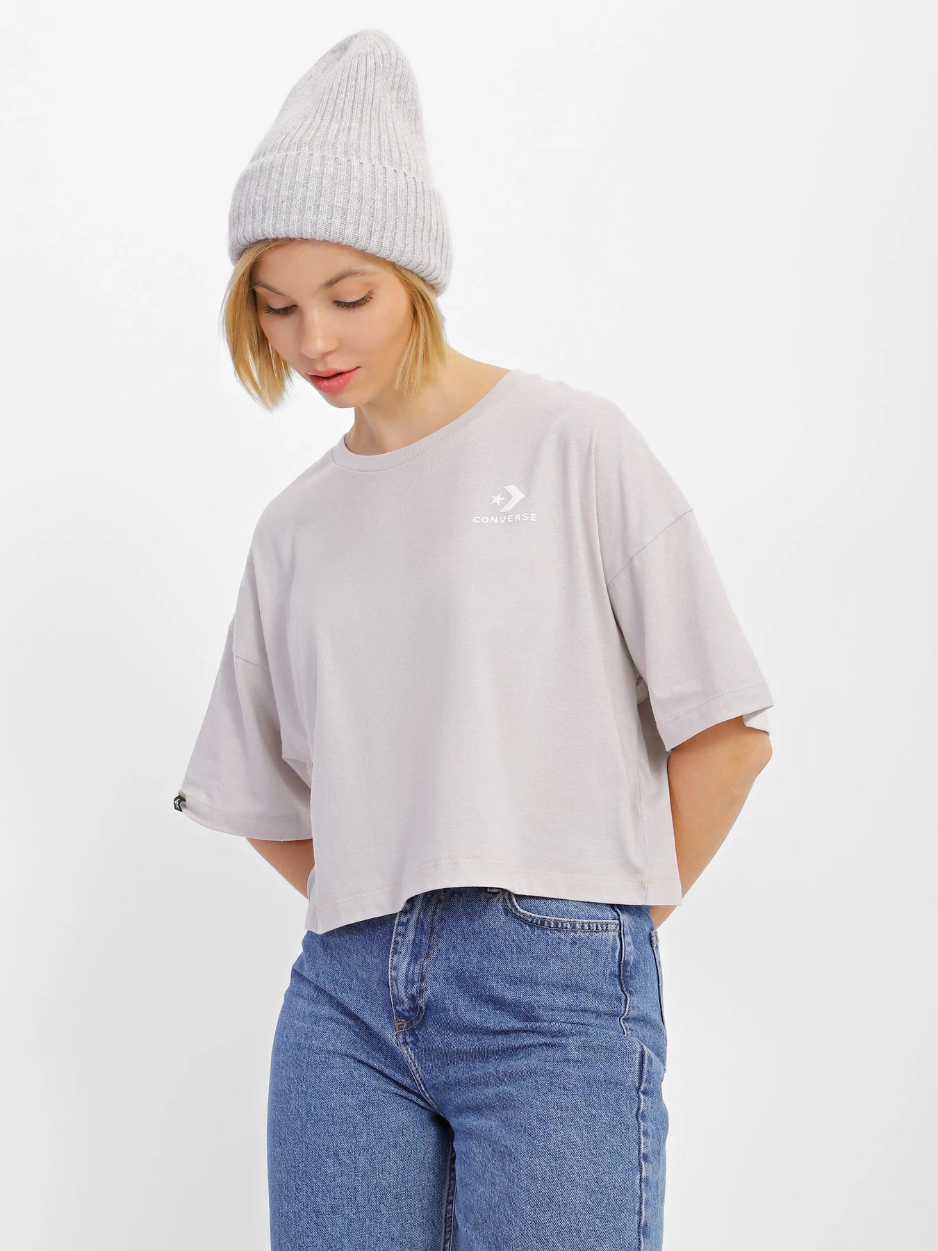 Футболки і поло CONVERSE Heathered Cropped модель 10023908-281 Футболки і поло CONVERSE Heathered Cropped модель 10023908-281 Фото