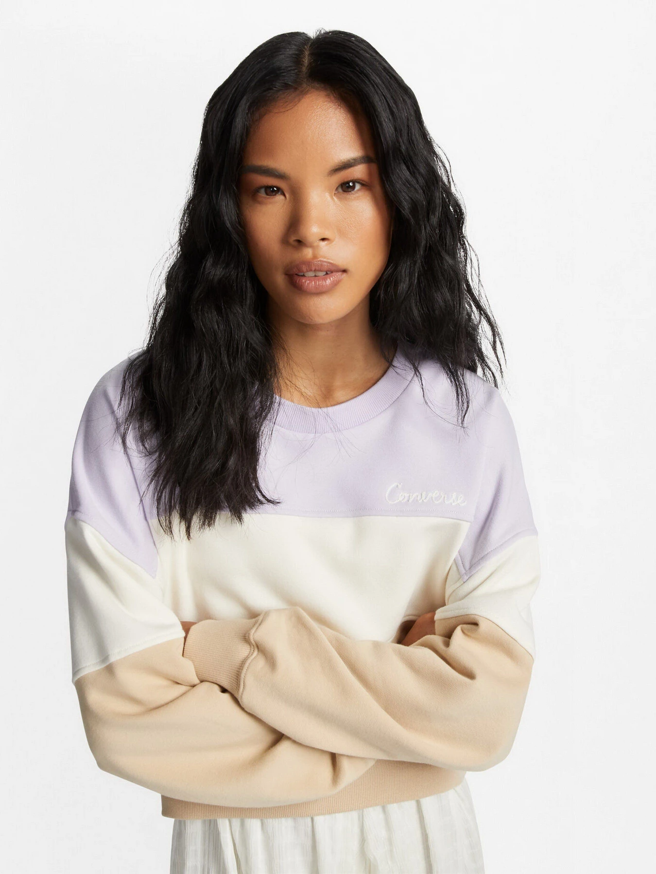 Худі та світшоти CONVERSE Colorblocked Chain Stitch Crew модель 10024524-296 Худі та світшоти CONVERSE Colorblocked Chain Stitch Crew модель 10024524-296 Фото