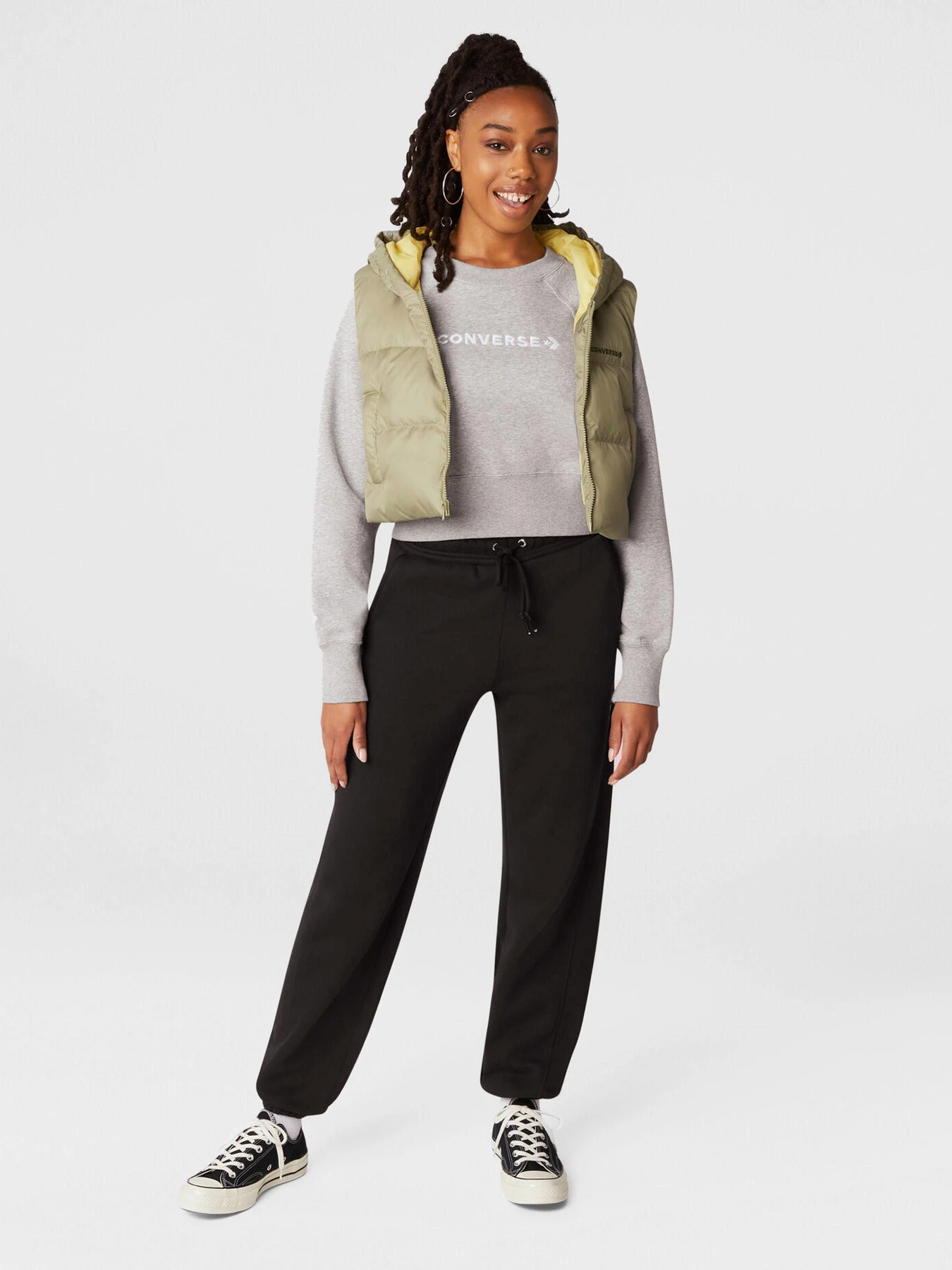 Худи и свитшоты CONVERSE STRIP WORDMARK FLEECE модель 10023716-035 Худи и свитшоты CONVERSE STRIP WORDMARK FLEECE модель 10023716-035 Фото