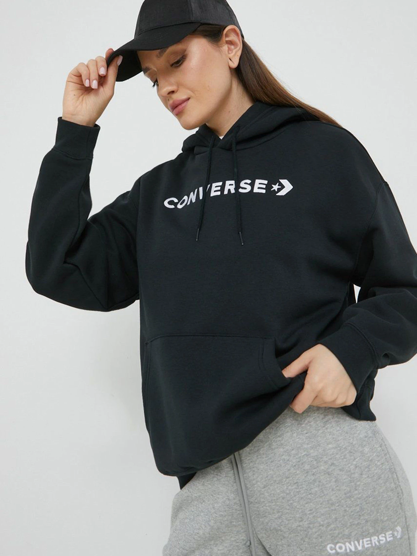 Худи и свитшоты CONVERSE Strip Wordmark модель 10024372-001 Худи и свитшоты CONVERSE Strip Wordmark модель 10024372-001 Фото