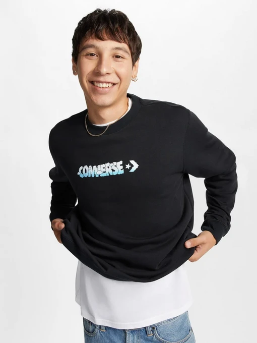 Худи и свитшоты CONVERSE GAME CLOUDS CREW модель 10024617-001 Фото