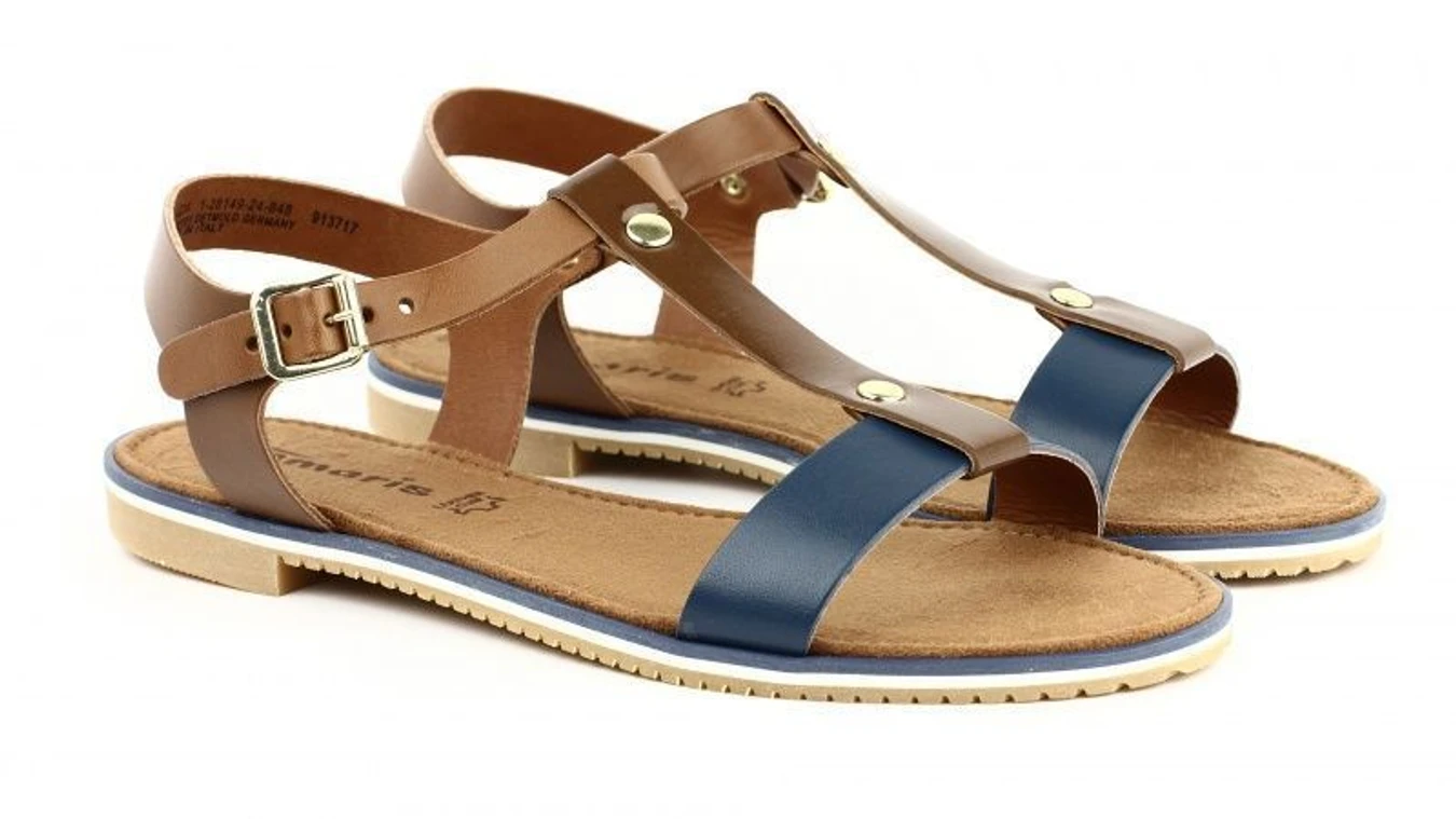 Сандалии Tamaris модель 28149-24-848 navy/cognac Фото