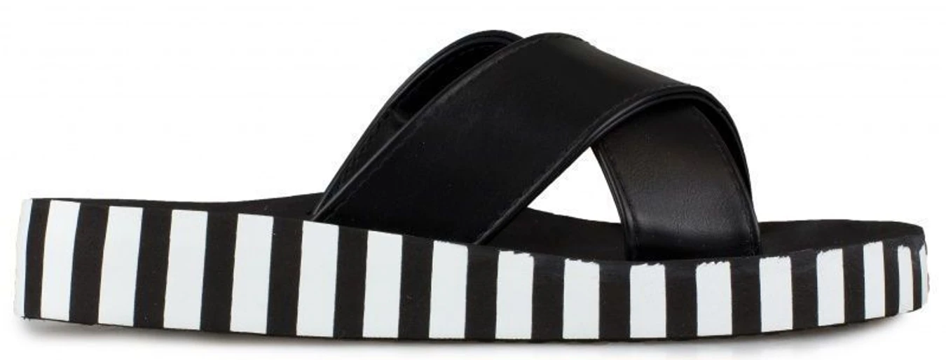 Шлёпанцы Rocket Dog модель MOONSMI vertical stripes black Фото