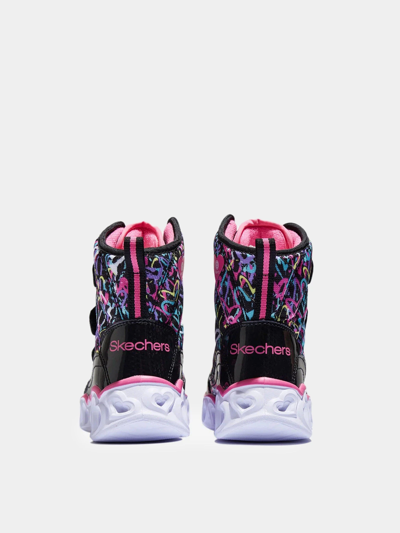 Черевики та чоботи Skechers S Lights: Heart Lights - Scribble Hearts модель 20288L BKHP Черевики та чоботи Skechers S Lights: Heart Lights - Scribble Hearts модель 20288L BKHP Фото