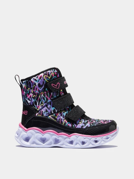 Ботинки и сапоги Skechers S Lights: Heart Lights - Scribble Hearts модель 20288L BKHP Фото