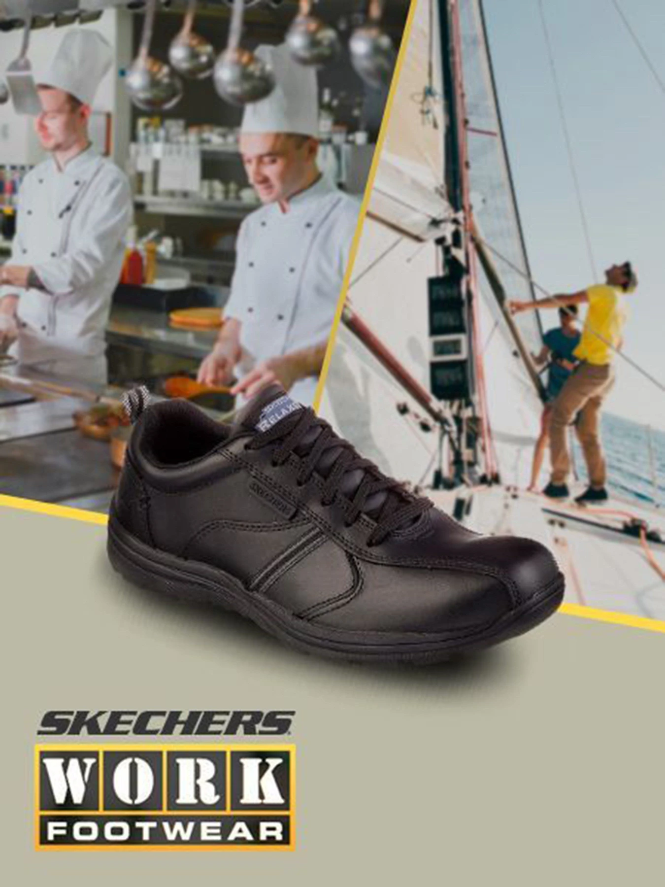 Кроссовки Skechers WORK RELAXED FIT: HOBBES - FRAT SR модель 77036 BLK Фото