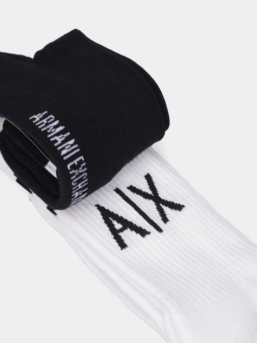 Armani Exchange Набір шкарпеток колір білий/чорний фото 3