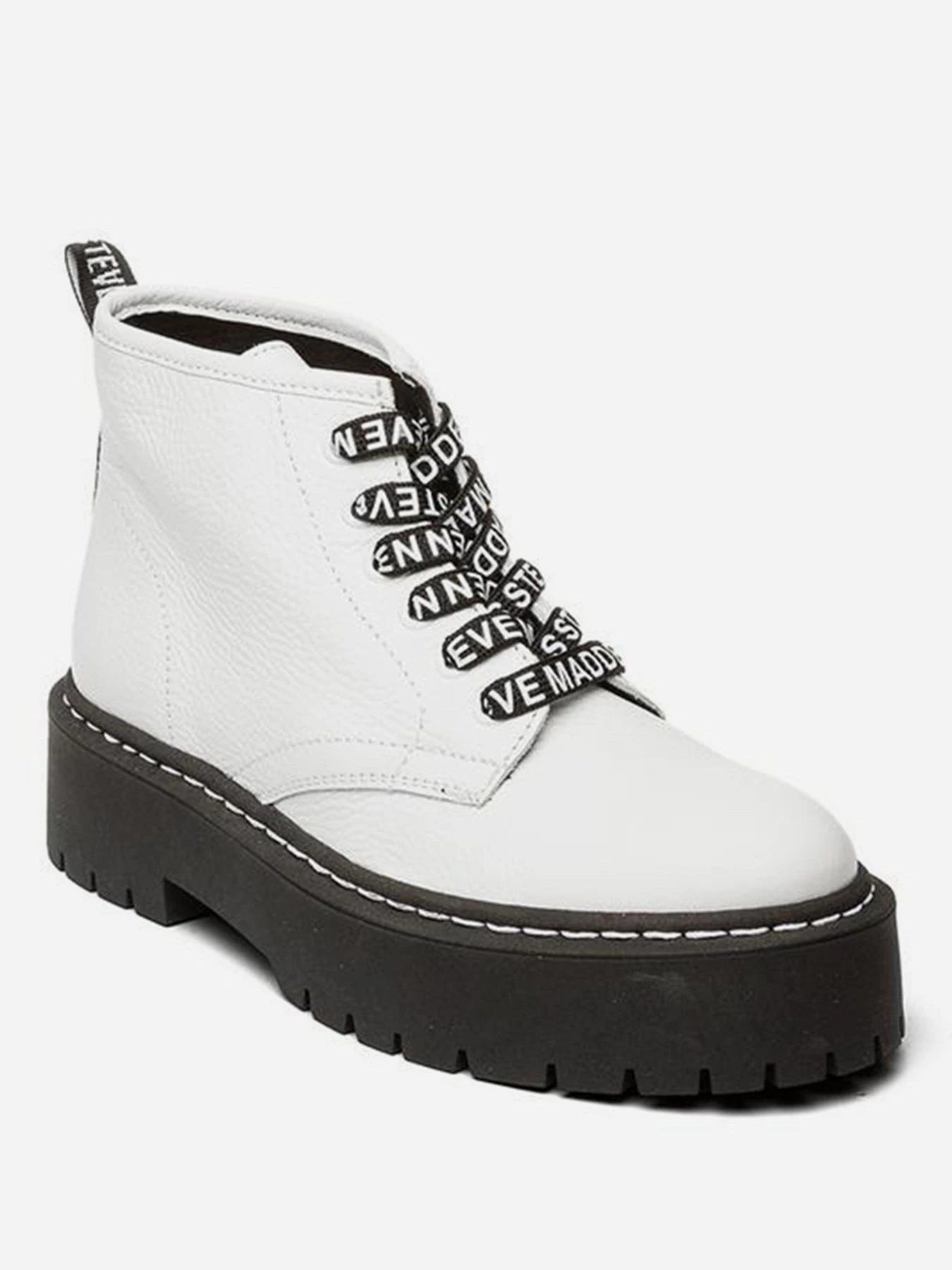 Ботинки и сапоги Steve Madden модель SM11001214 WHITE LEATHER Ботинки и сапоги Steve Madden модель SM11001214 WHITE LEATHER Фото