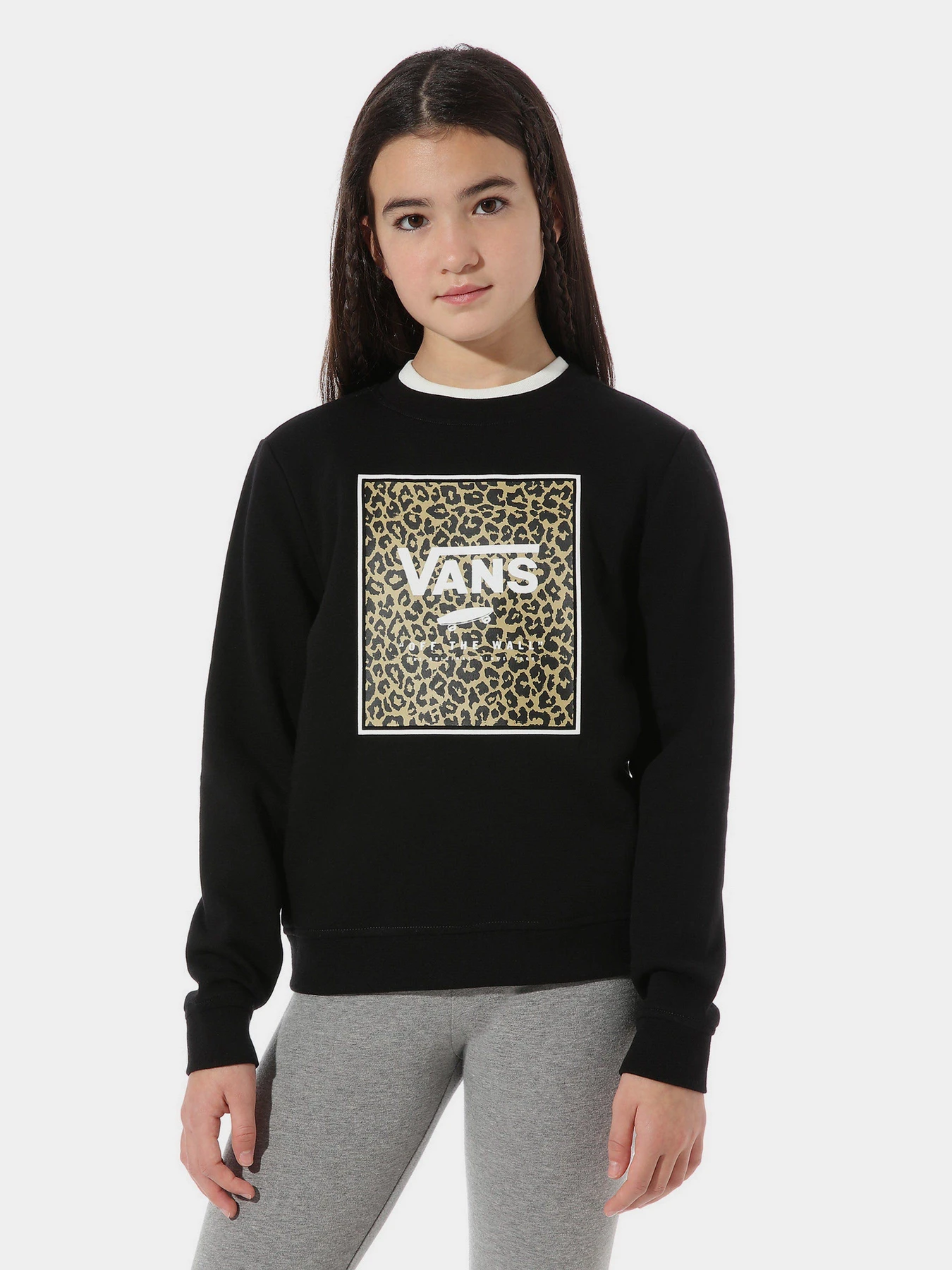 Худі та світшоти Vans LEOPARD BOX CREW модель VN0A4V3NBLK1 Фото
