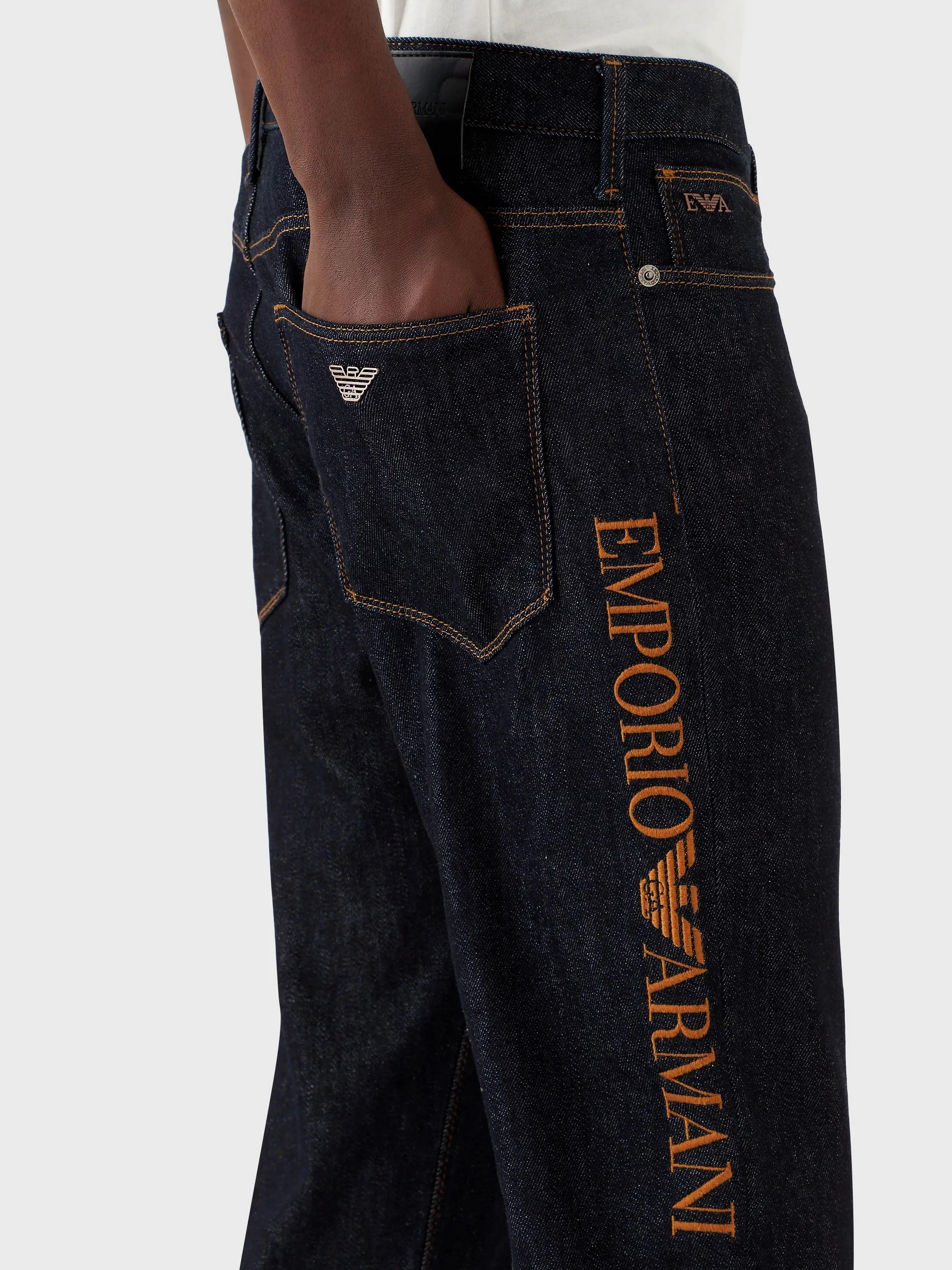Бавовняні Чоловічі Прямі джинси Emporio Armani J06 фото 3