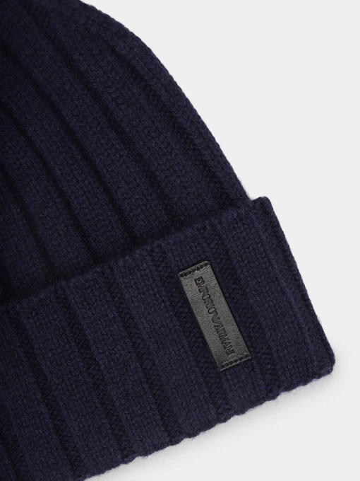 Emporio Armani Шапка колір темно-синій фото 3