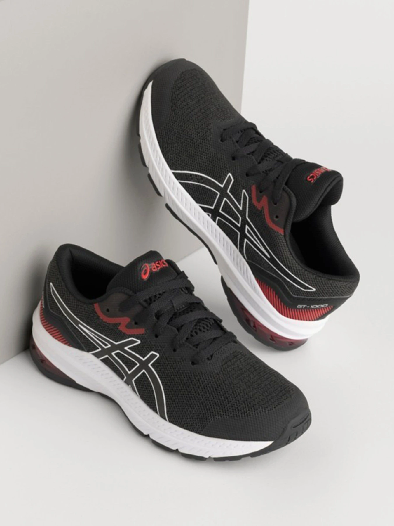 Кроссовки Asics GT-1000 11 модель 1014A237-008 Чорний, червоний Фото