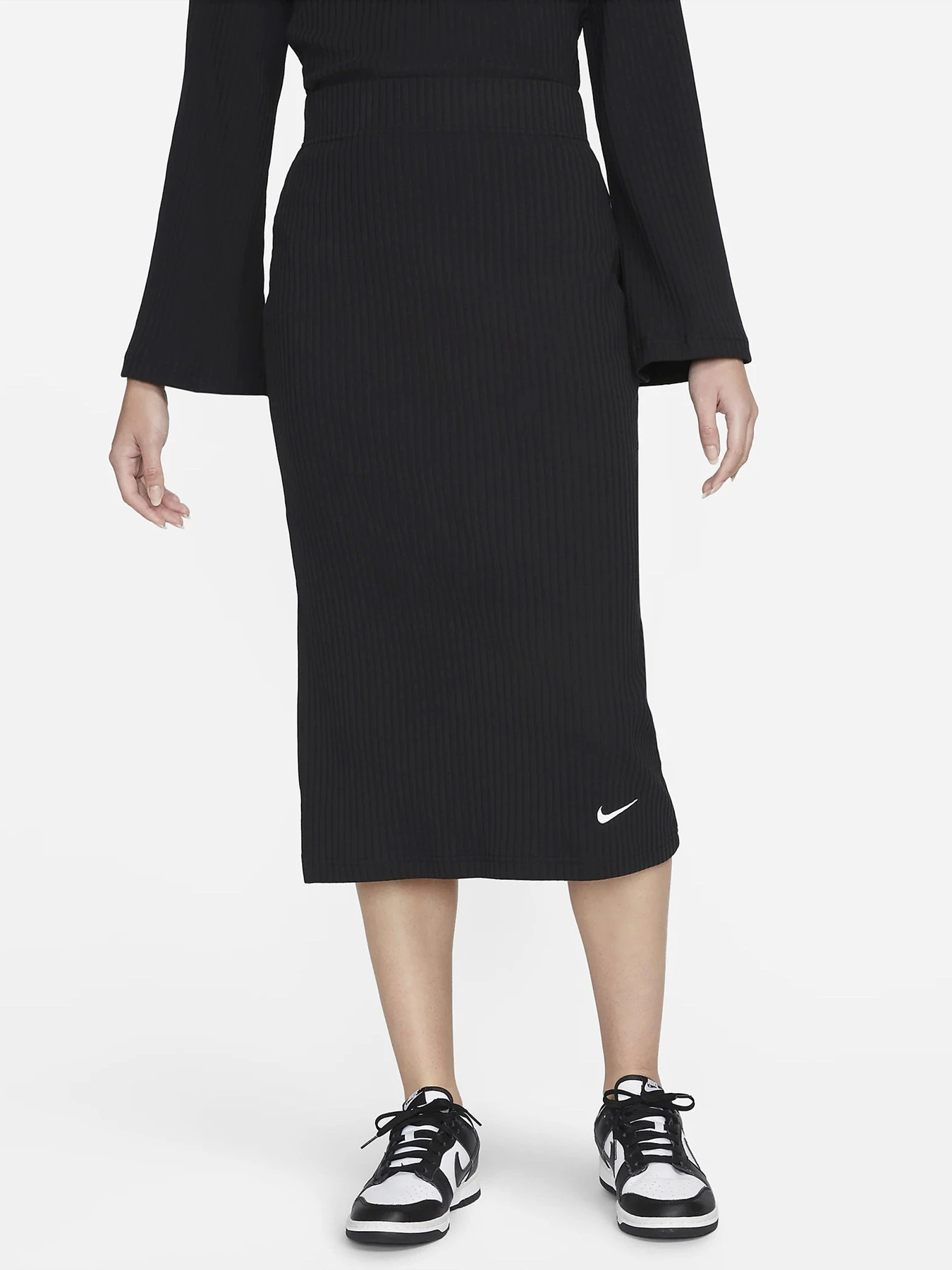 Юбки NIKE Ribbed Jersey модель DV7956-010 Юбки NIKE Ribbed Jersey модель DV7956-010 Фото