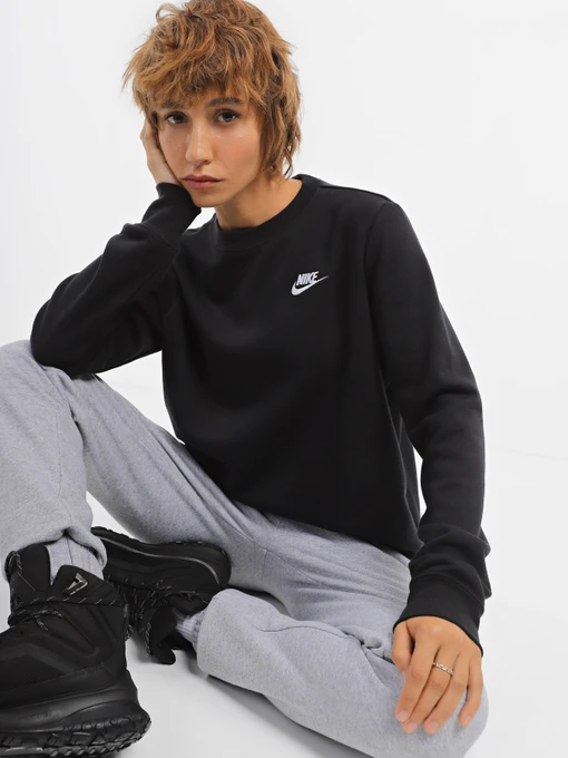 Худи и свитшоты NIKE Sportswear Club Fleece Crewneck модель DQ5473-010 Фото