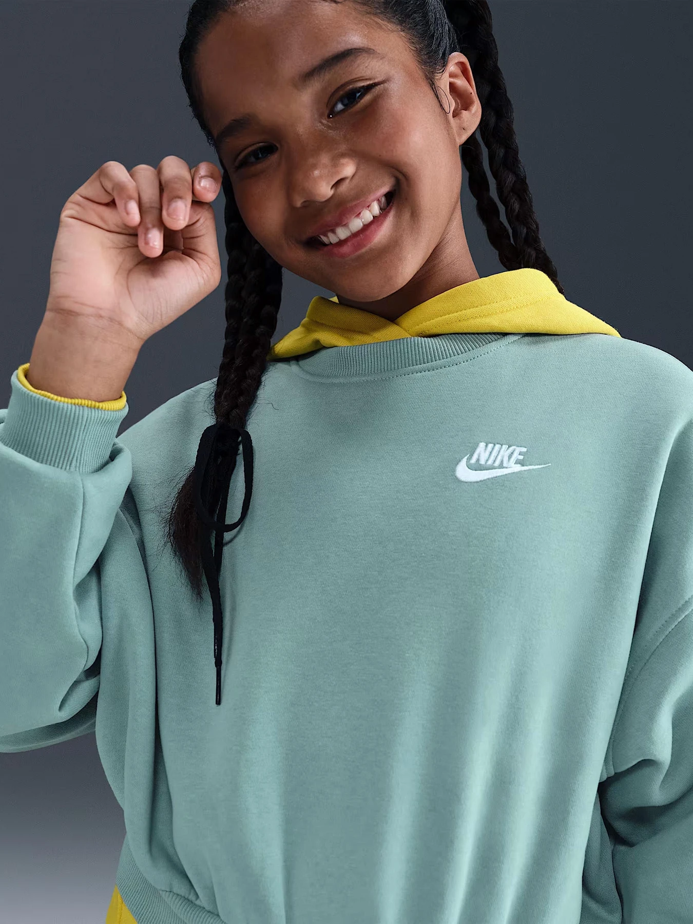 Худі та світшоти NIKE G NSW CLUB FLC BXY CRW LBR модель FZ9244-017 Фото