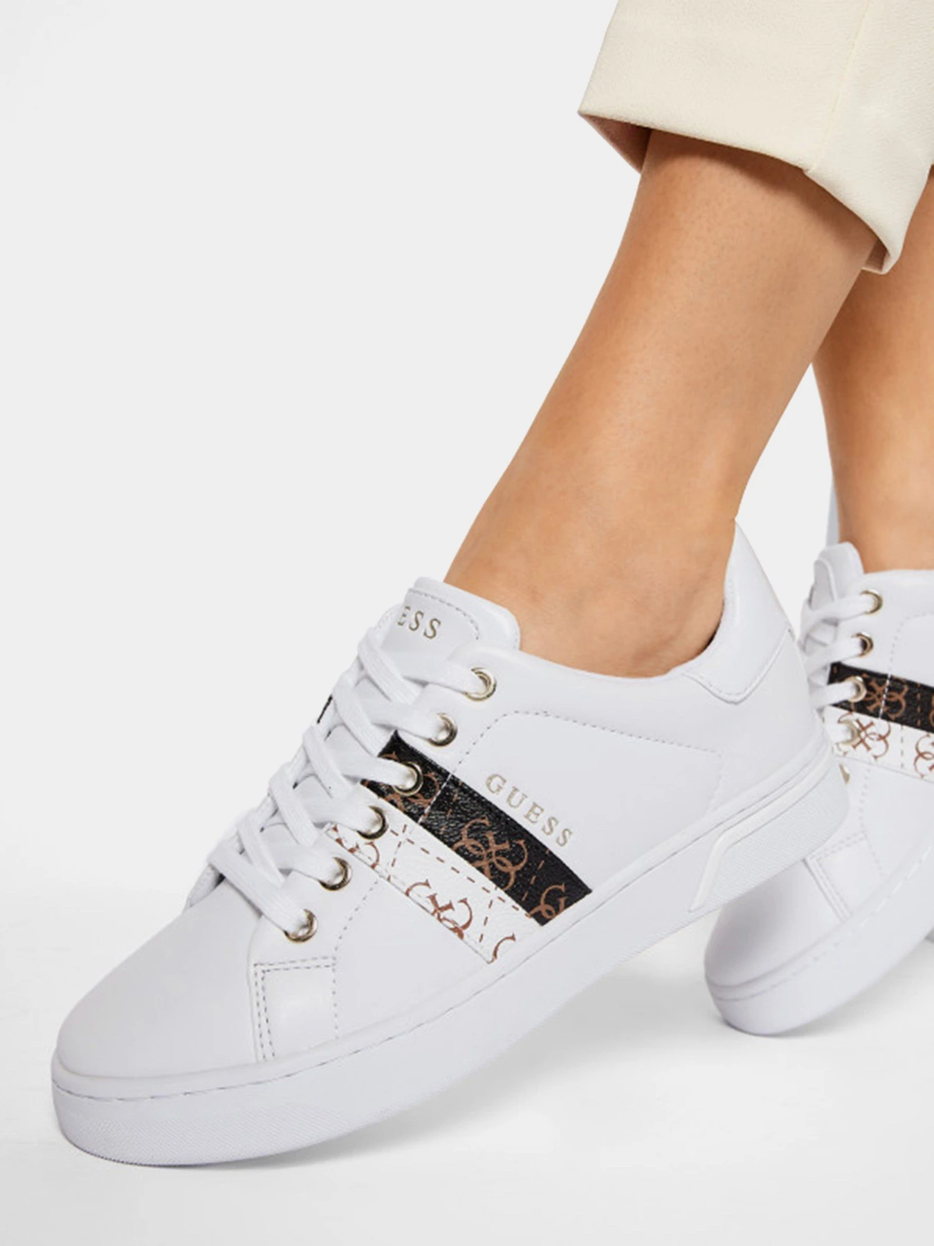 Кеди GUESS Reel модель FL5REE-ELE12-WHIWH Фото