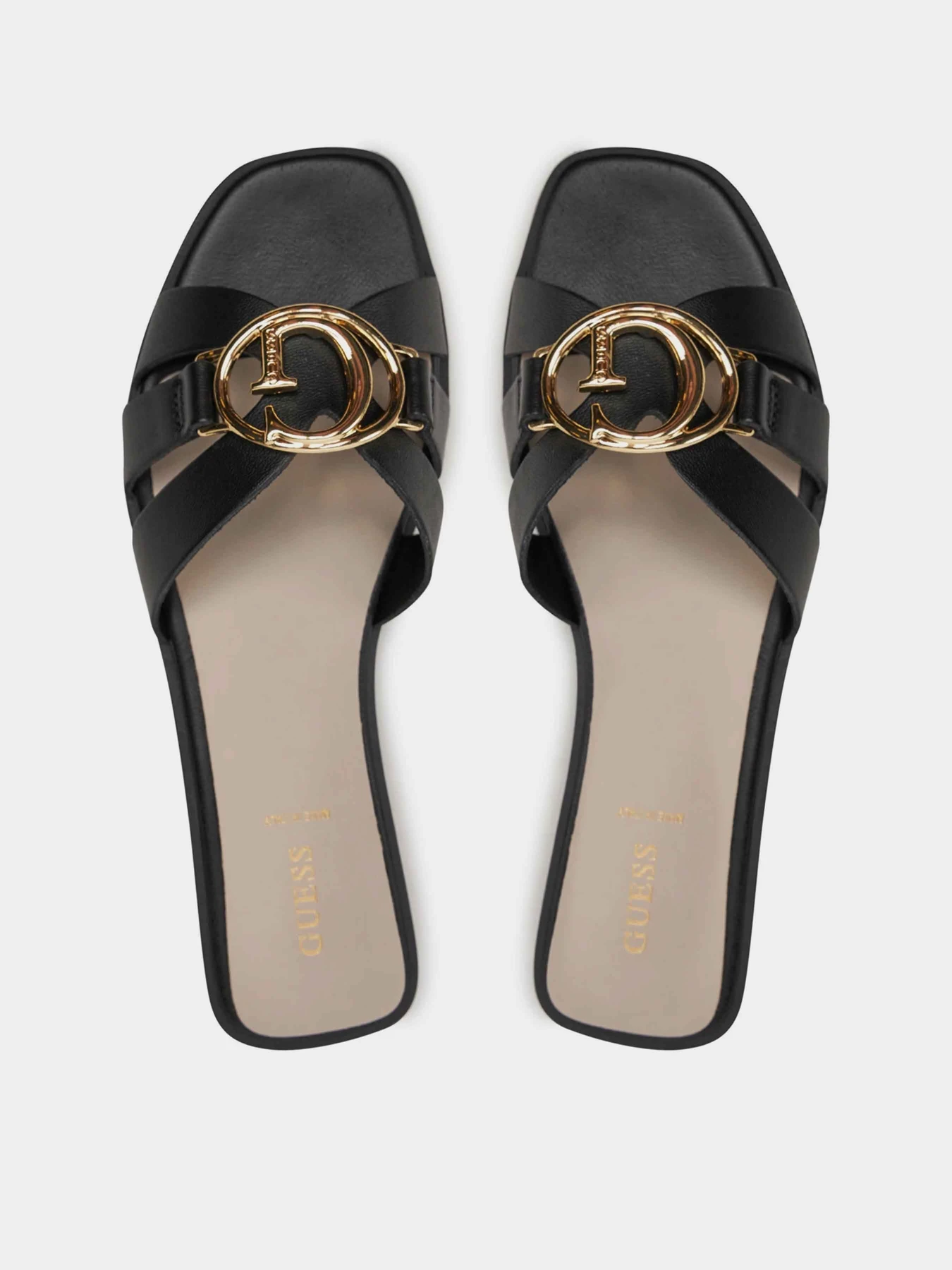Шлёпанцы GUESS Symo модель FLJSYM.LEA03;BLACK Фото