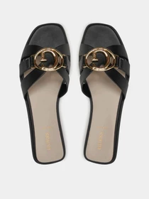 Шлёпанцы GUESS Symo модель FLJSYM.LEA03;BLACK Фото