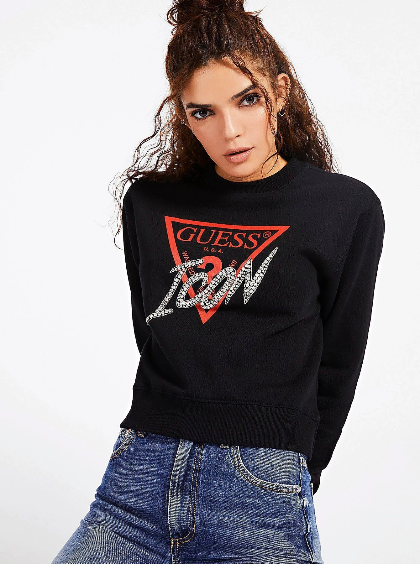 Худи и свитшоты GUESS модель W0YQ47-K68I0-JBLK Фото