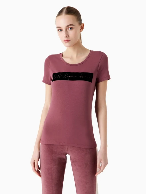 Футболки і поло EA7 Athletic Velour organic cotton-blend модель 6RTT08-TJ6SZ-1420 Фото