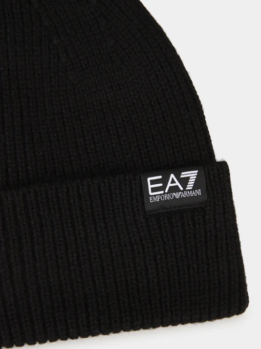 EA7 Шапка колір чорний фото 3