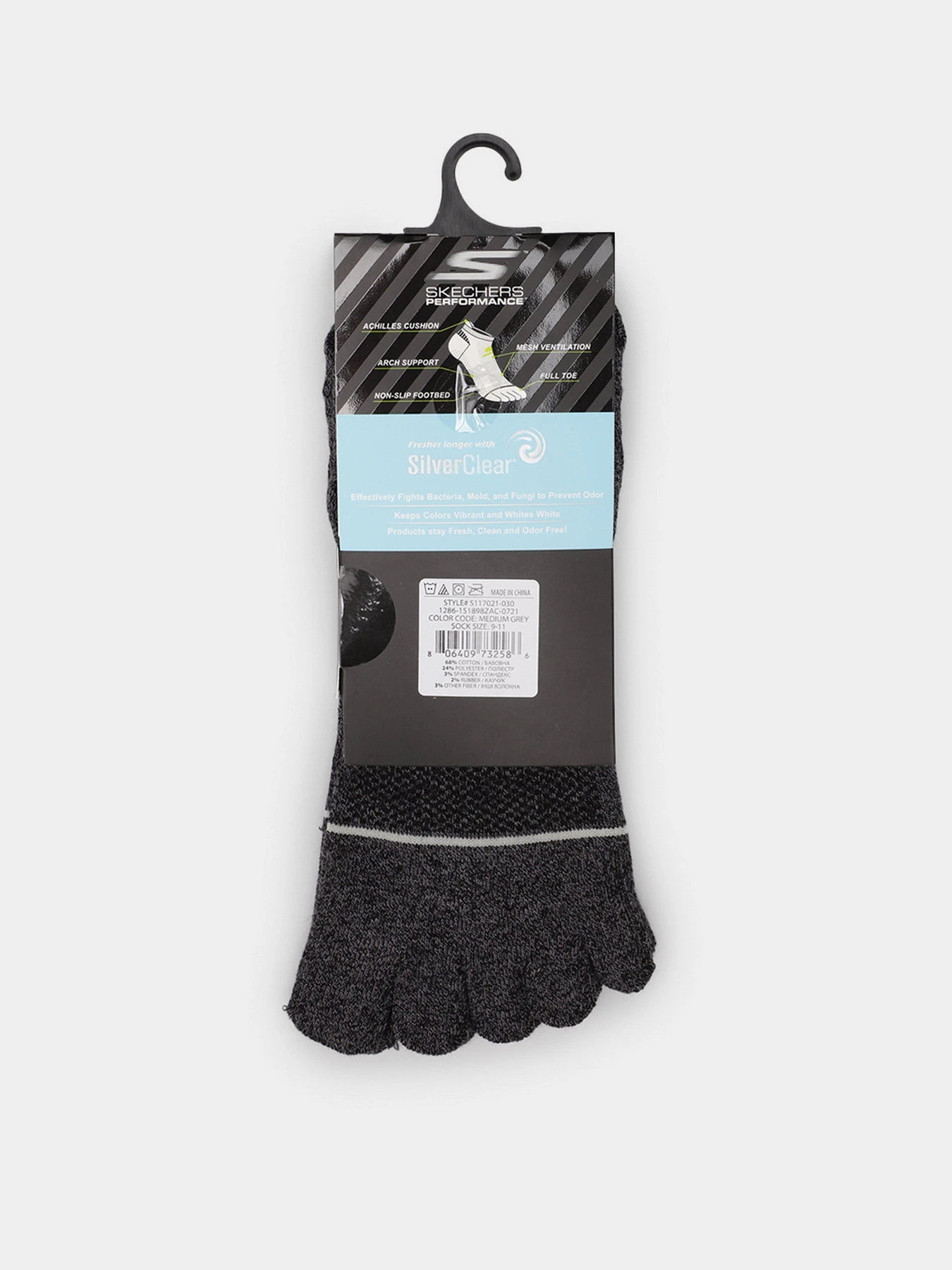 Шкарпетки та гольфи Skechers Low Cut Toe Socks модель S117021-030 Фото