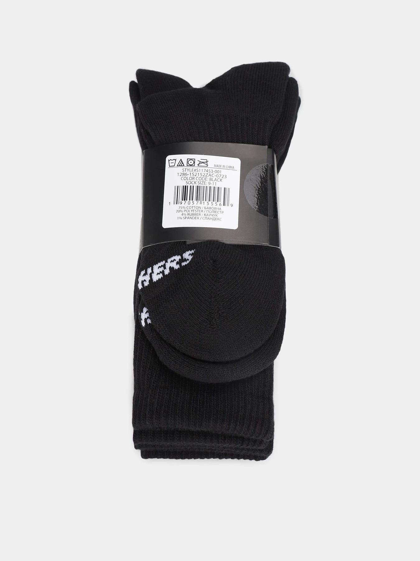 Носки и гольфы Skechers 3PK WMS CREW SOCKS-BLACK модель S117453-001 Носки и гольфы Skechers 3PK WMS CREW SOCKS-BLACK модель S117453-001 Фото