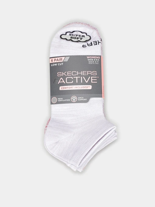 Шкарпетки та гольфи Skechers 6 Pair Active Super Soft Low Cut 35 - 39,5 модель S108498-680 Фото