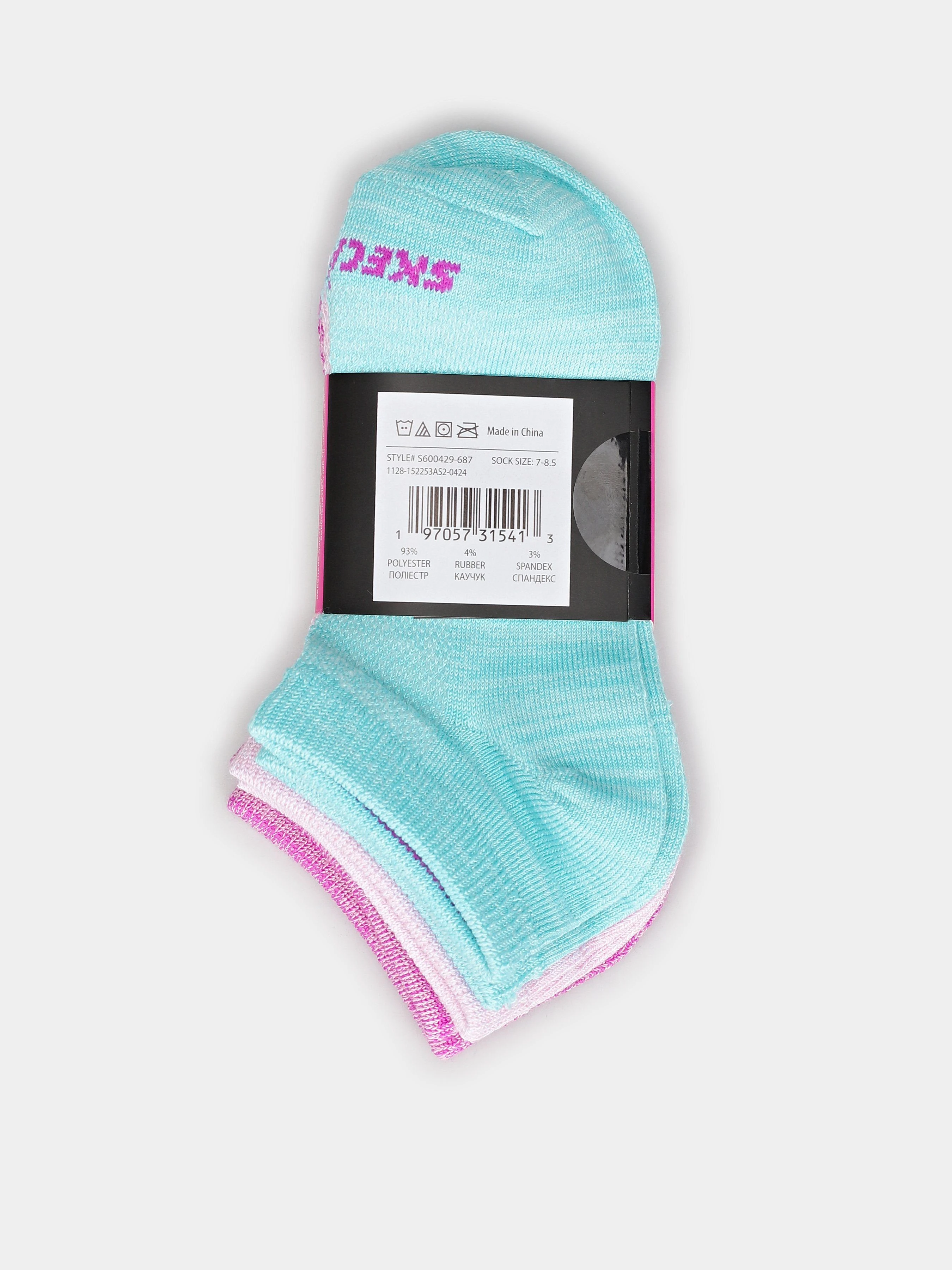 Skechers 3 PK NON TERRY LOW CUT Набір шкарпеток колір рожевий фото 2