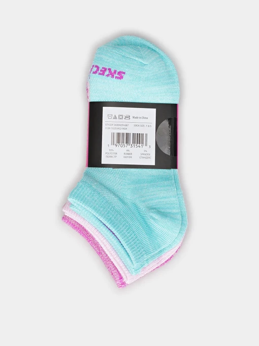 Skechers 3 PK NON TERRY LOW CUT Набір шкарпеток колір рожевий фото 2