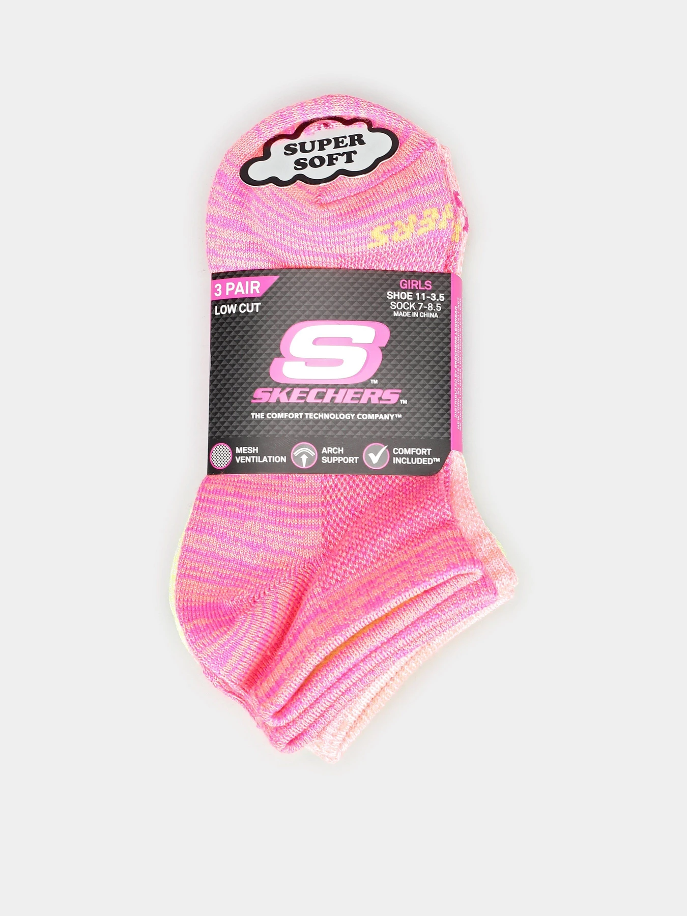 Шкарпетки та гольфи Skechers 3 PK NON TERRY LOW CUT модель S600429-689 Шкарпетки та гольфи Skechers 3 PK NON TERRY LOW CUT модель S600429-689 Фото