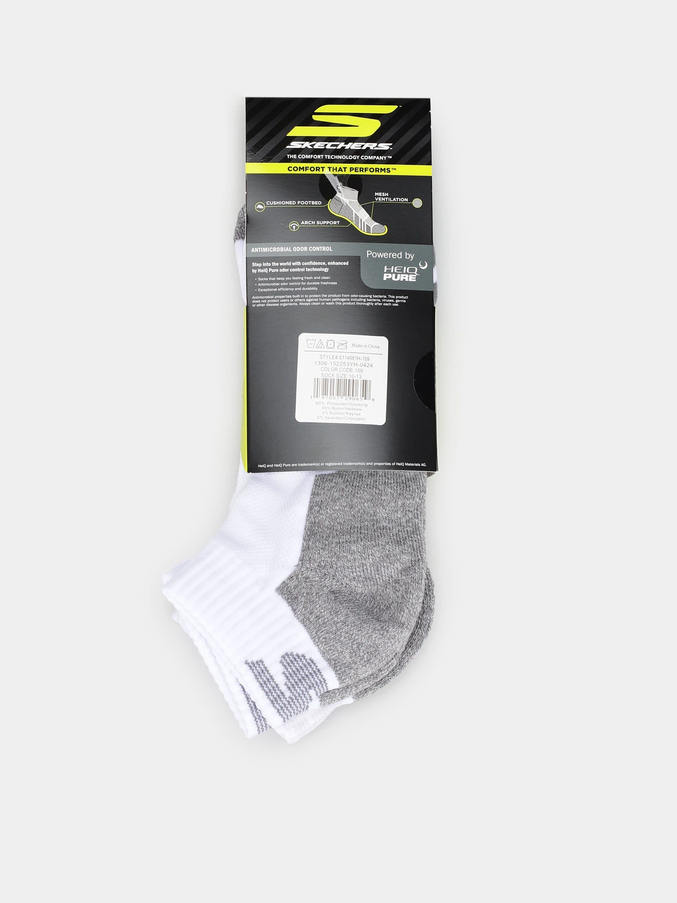 Шкарпетки та гольфи Skechers 3PK 1/2 TERRY QTR CREW модель S114981H-109 Фото