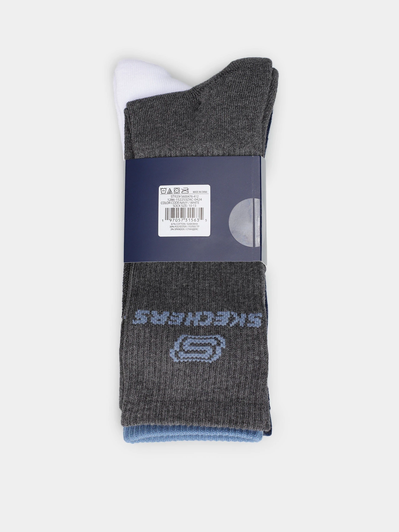 Шкарпетки та гольфи Skechers 3PK 1/2 TERRY CREW модель S600476-412 Шкарпетки та гольфи Skechers 3PK 1/2 TERRY CREW модель S600476-412 Фото