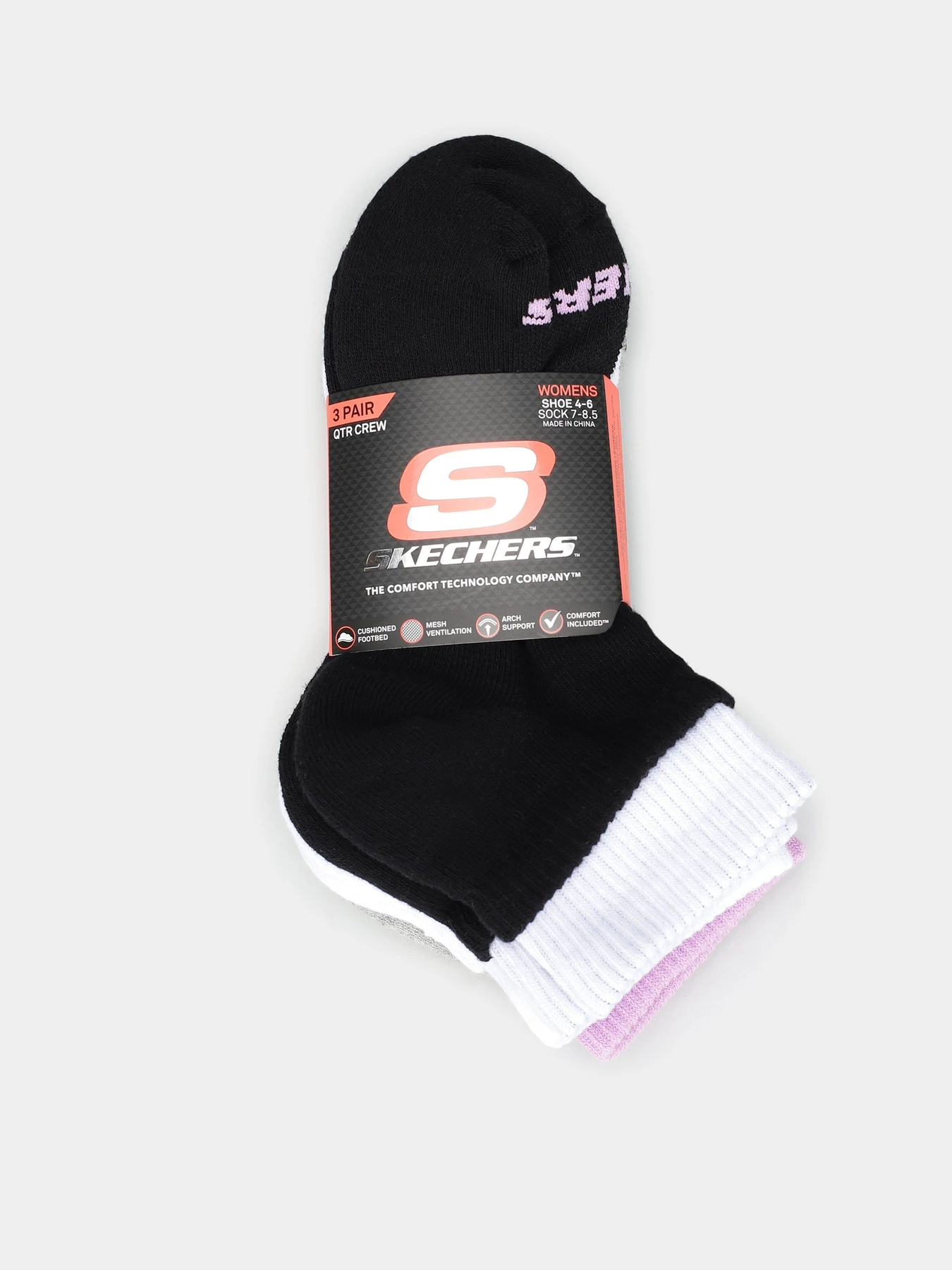 Шкарпетки та гольфи Skechers 3PK 1/2 TERRY QTR CREW модель S600477-015 Шкарпетки та гольфи Skechers 3PK 1/2 TERRY QTR CREW модель S600477-015 Фото