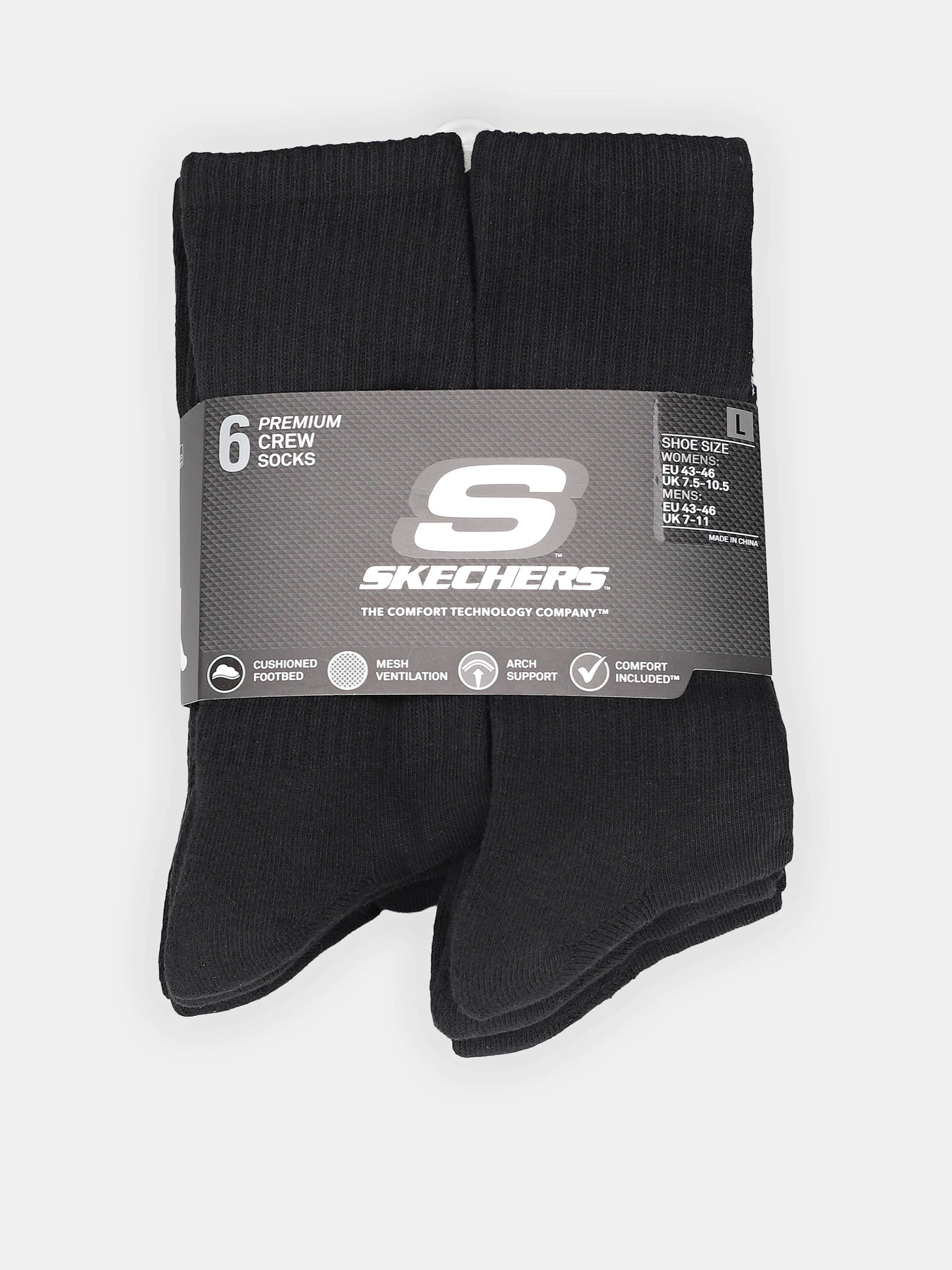 Носки и гольфы Skechers 6PK 1/2 TERRY CREW модель S118220-001 Носки и гольфы Skechers 6PK 1/2 TERRY CREW модель S118220-001 Фото