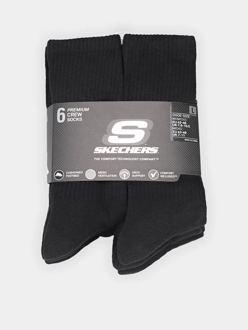Носки и гольфы Skechers 6PK 1/2 TERRY CREW модель S118220-001 Фото