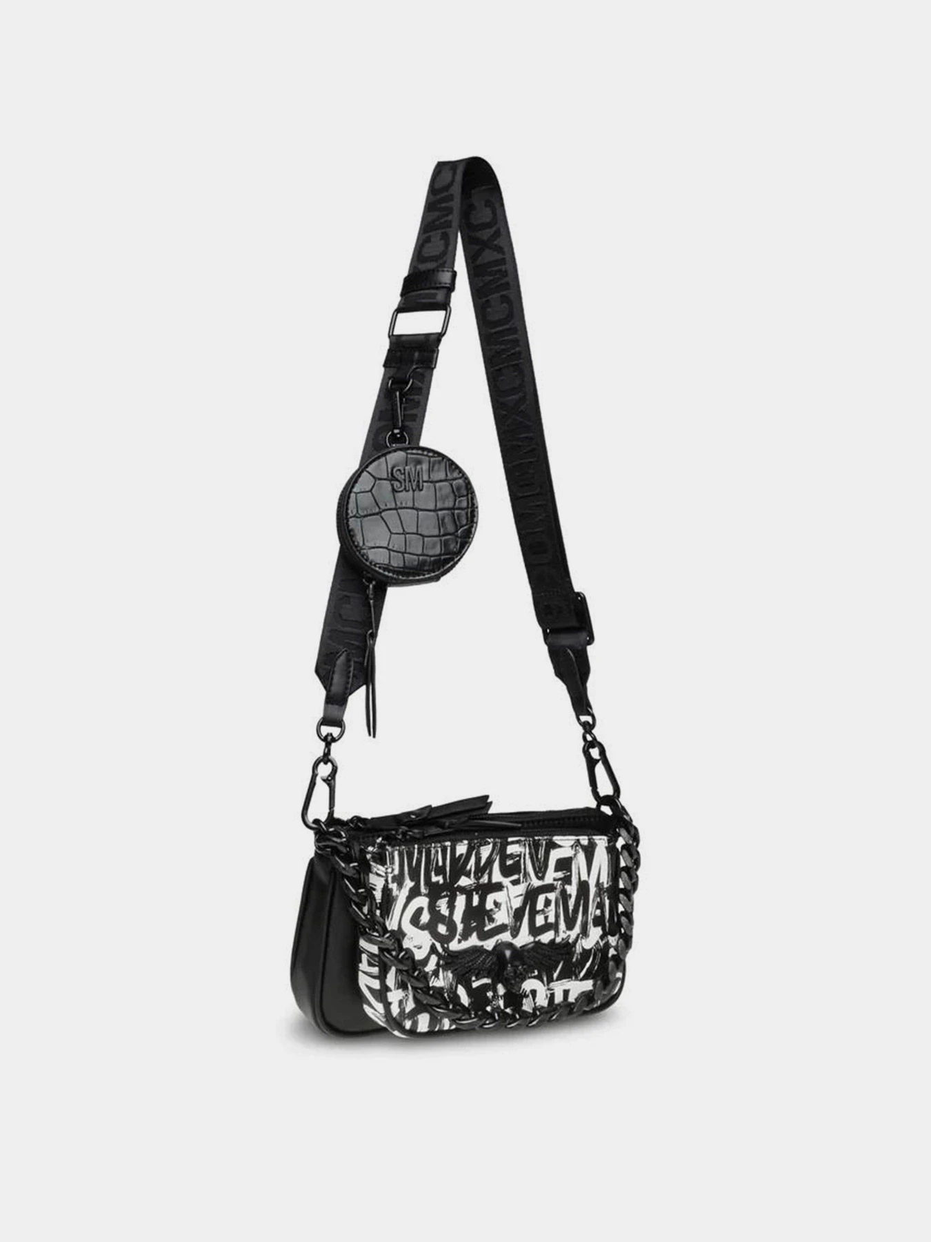 Сумки Steve Madden Bmollie модель SM13001278 BLACK/WHITE Сумки Steve Madden Bmollie модель SM13001278 BLACK/WHITE Фото