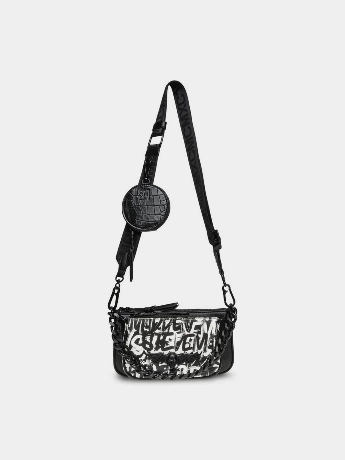 Сумки Steve Madden Bmollie модель SM13001278 BLACK/WHITE Сумки Steve Madden Bmollie модель SM13001278 BLACK/WHITE Фото