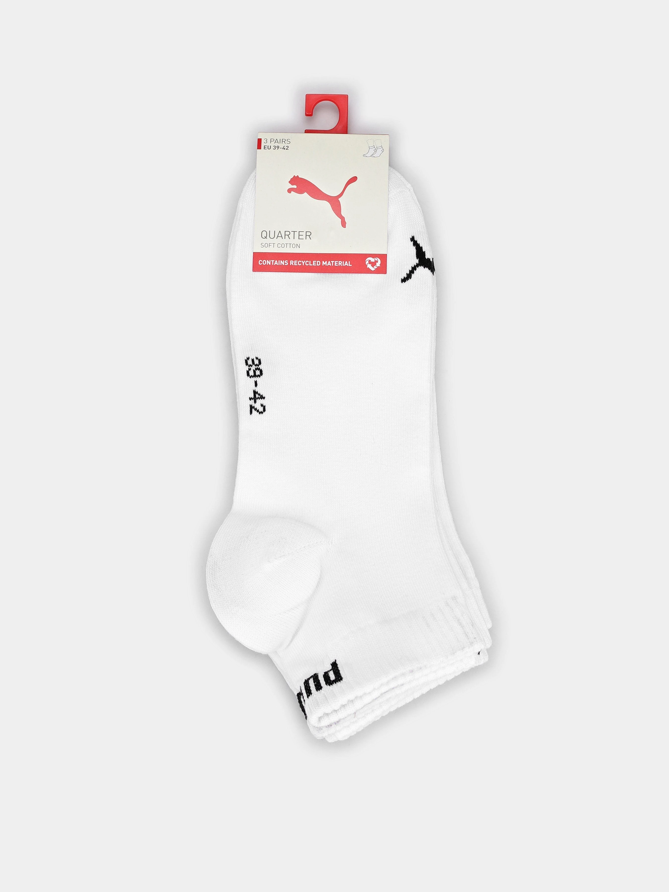 PUMA QUARTER SOCKS 3 PACK Набір шкарпеток колір білий