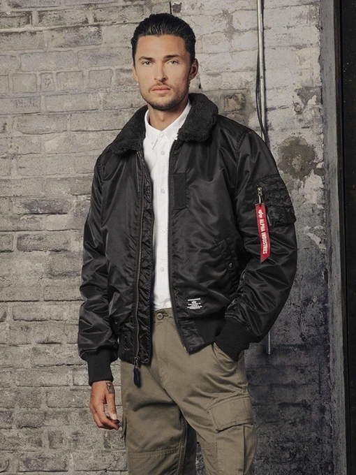 Куртки и дубленки Alpha Industries  B-15 Mod Flight Faux Mouton Collar модель MJB52500C1_001 Фото