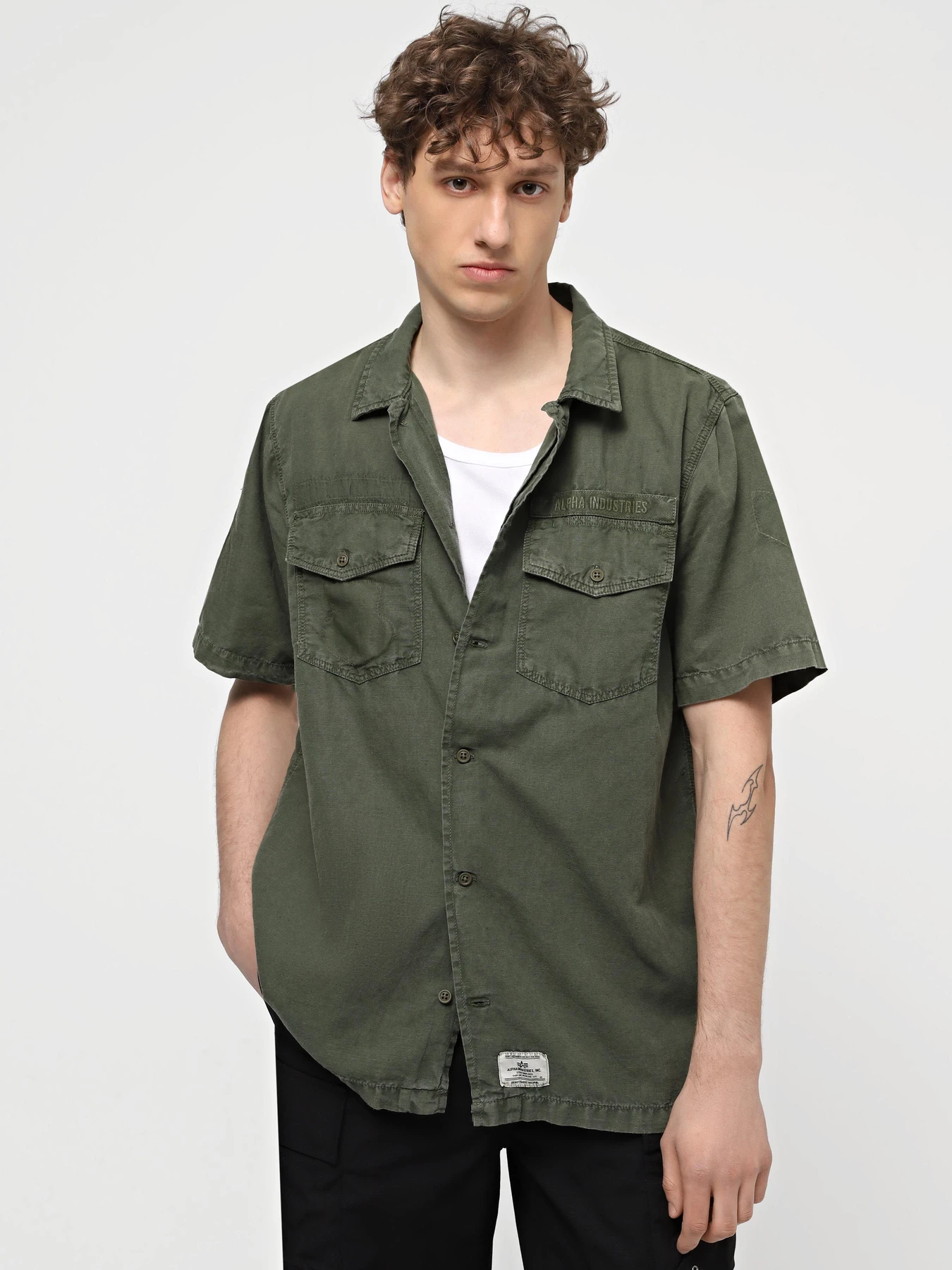 Рубашки Alpha Industries Washed Fatigue Shirt Jacket модель MJS54000CO_359 Рубашки Alpha Industries Washed Fatigue Shirt Jacket модель MJS54000CO_359 Фото
