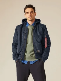 Куртки и дубленки Alpha Industries MA-1 HOODED BATTLEWASH модель UJM51502C1_410 Фото
