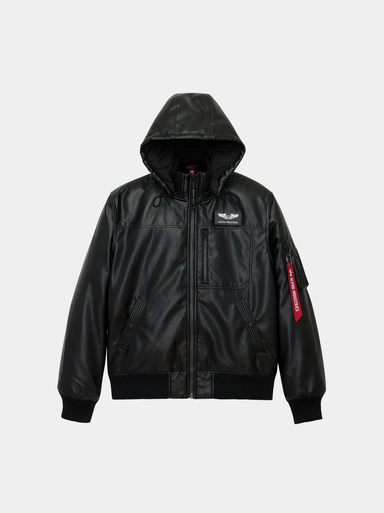Куртки и дубленки Alpha Industries FAUX LEATHER HOODED RIB FLIGHT модель MJF55501C1_001 Куртки и дубленки Alpha Industries FAUX LEATHER HOODED RIB FLIGHT модель MJF55501C1_001 Фото