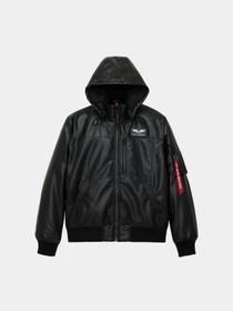 Куртки и дубленки Alpha Industries FAUX LEATHER HOODED RIB FLIGHT модель MJF55501C1_001 Фото