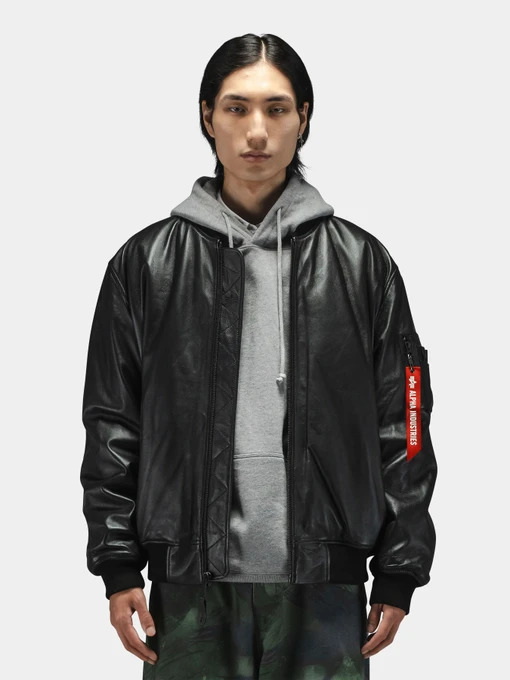 Куртки и дубленки Alpha Industries LEATHER MA-1 FLIGHT JACKET модель MJL55500C1_001 Фото