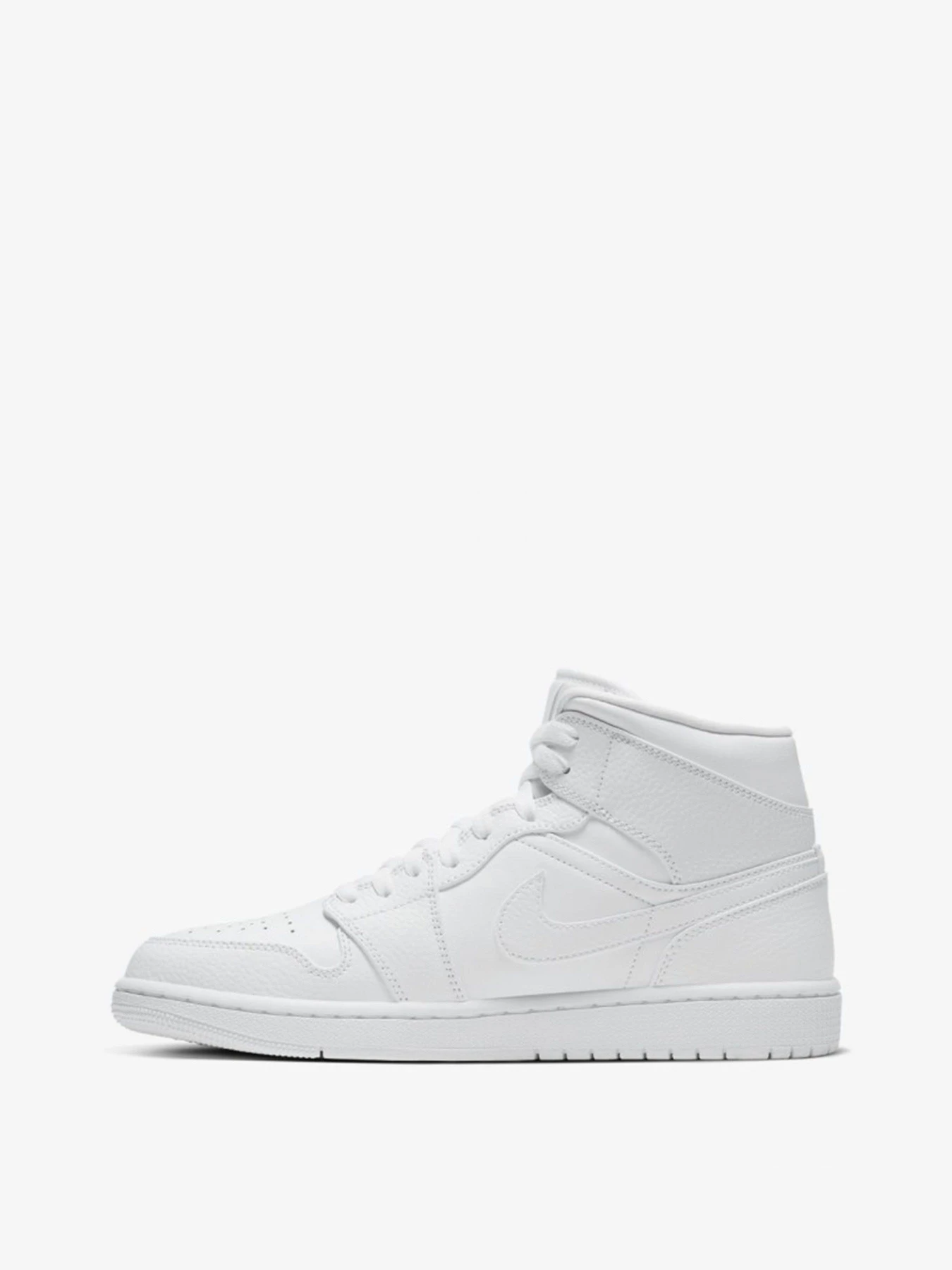 Кеди NIKE Air Jordan 1 Mid Triple White 2.0 модель 554724-130 Кеди NIKE Air Jordan 1 Mid Triple White 2.0 модель 554724-130 Фото