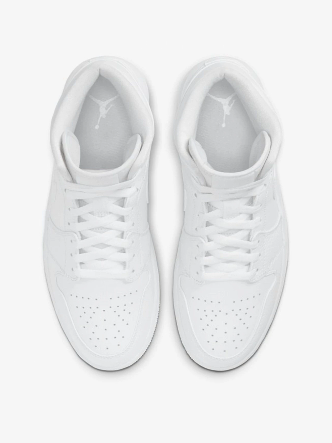Кеди NIKE Air Jordan 1 Mid Triple White 2.0 модель 554724-130 Кеди NIKE Air Jordan 1 Mid Triple White 2.0 модель 554724-130 Фото