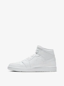 Кеди NIKE Air Jordan 1 Mid Triple White 2.0 модель 554724-130 Фото